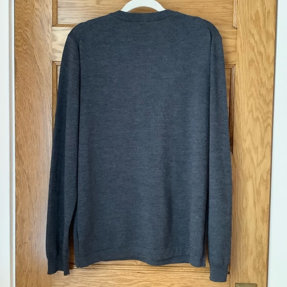 HUGO BOSS Charcoal Virgin Wool Sweater Size L - Picture 3 of 12